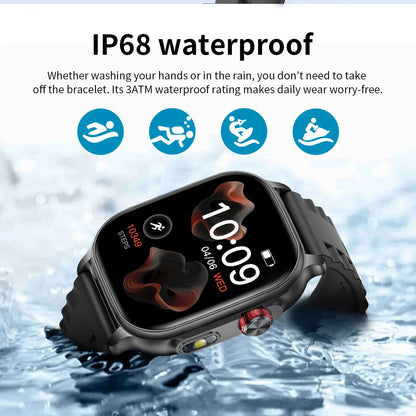 LIGE Militray 1400mAh Large Battery Smart Watch For Men 2.01 inch HD Screen 100+Sports Mode Bluetooth Call Men Women Smartwatch