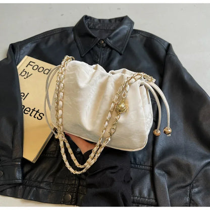 Chain Bag Ladies PU Leather Shoulder Bags Purse for Women Fashion Crossbody Bags Underarm Bag Small Square Satchel Handbag Bolas