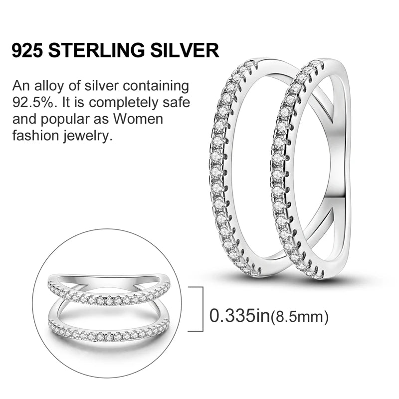 2026 New 925 Sterling Silver Rings Zircon Sparkling CZ Rings Rings For Women Original Wedding Fine Jewelry Accessories Gifts