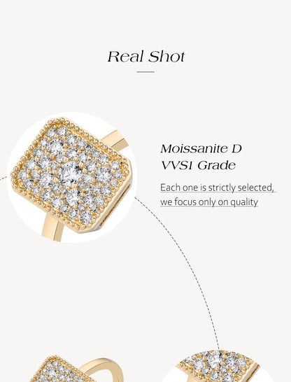MINTYBOX Rectangul Moissanite Ring S925 Silver Engagement Diamond Rings 18K Gold For Women Luxury Fine Jewelry Anniversary Gift