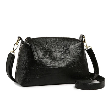 100% Genuine Cowhide Crocod Pattern Luxury Shoulder Bags For Women Designer Solid Color Soft Crossbody Bag Handbags Purses Sac