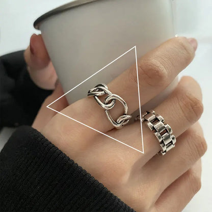 VENTFILLE 925 Sterling Silver Geometric Multilayer Round Bead Ring Female Fashion Punk Temperament Prevent Allergy Charm Jewelry