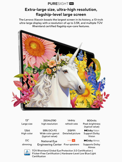 New Lenovo Xiaoxin Pro 13 AI Tablet 13'' 3.5K 144Hz Diplay Original CN version 10200mAh  Snapdragon 8s Gen 4 CPU WIFI 7 Pad PC