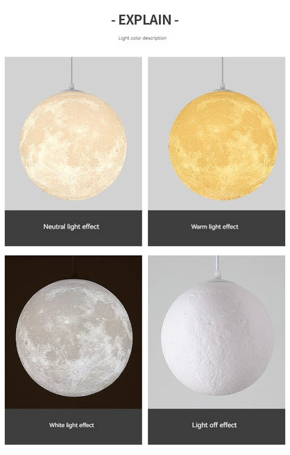 Full Moon Chandelier Pendant Light LED Lamp for Living Dining Room Bedroom Bar Table Lights Hanging Lighting Fixture