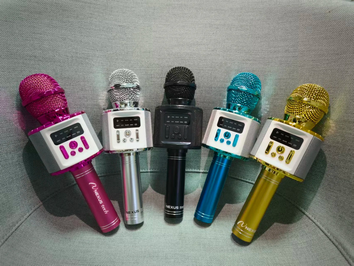 Wireless Karaoke Microphone Speaker with Voice Changer, 5 Funny Effects, RGB Light, 4 Sound Modes, Bluetooth AUX TF, Family Party KTV Singing