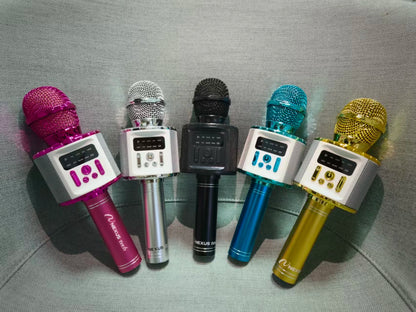Wireless Karaoke Microphone Speaker with Voice Changer, 5 Funny Effects, RGB Light, 4 Sound Modes, Bluetooth AUX TF, Family Party KTV Singing