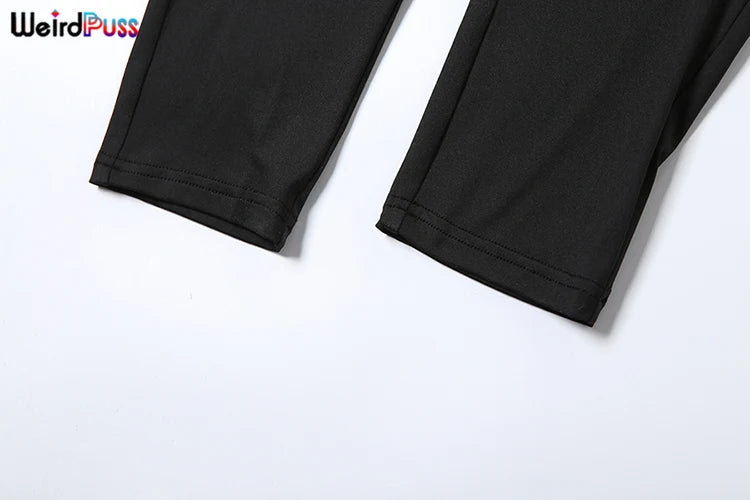 Weird Puss Fitness Jumpsuit Women Zip Skinny Long Full Activity Casual Sporty Solid Street Workout Simple Classic Tight Overalls