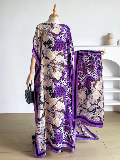 New 2026 Summer Women's Satin Silk Sunscreen Rob African Dashiki Dubai Style Beachwear Fashionable Abaya Clothing