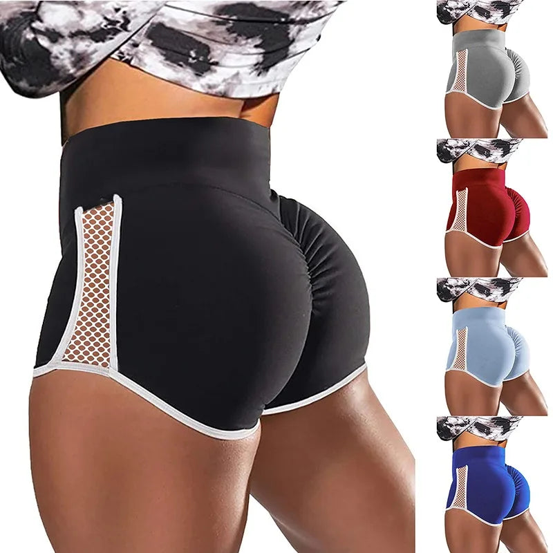 High Waist Sexy Women's Sports Shorts Athletic Gym Workout Fitness Yoga Leggings Briefs Solid Breathable Short Pants Female