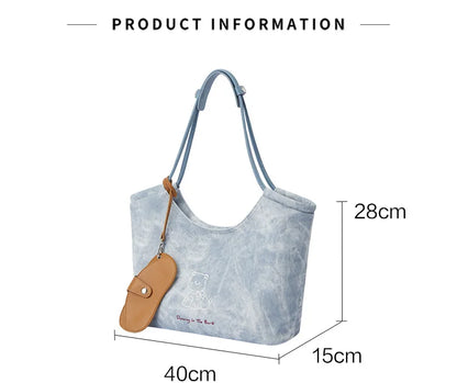 Semir Bag Women Tote Large Capacity Commute Shoulder Bag 2025 New Handbag Popular Underarm Bag Cartoon Print