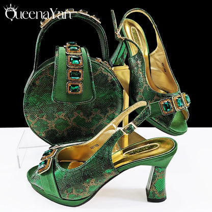INS-Inspired Italian Design Elegant Women High Heel and Bag Nigeria Wedding Party Shoes and Bag–Fashionistas Exclusive Products