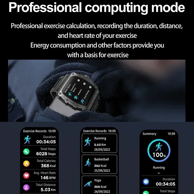 New Trend Smart Watch 1.76 inch AMOLED 3D Dynamic Dial IP67 Waterproof Bluetooth Call NFC Voice Assistant Men Sports Smartwatch
