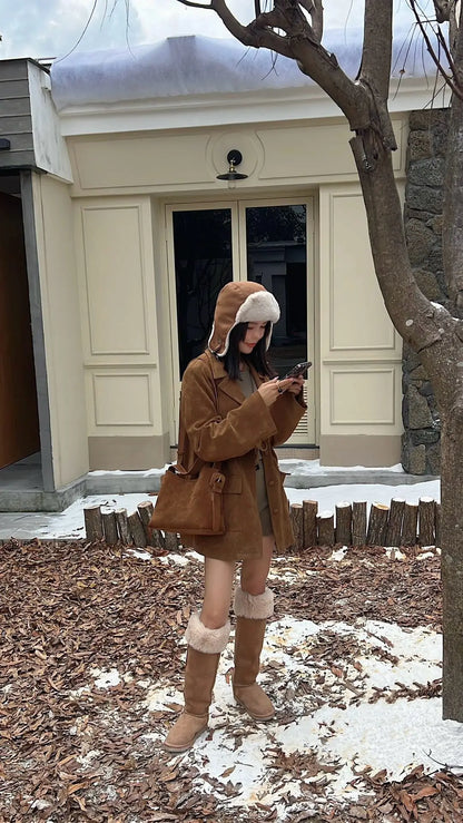 Suede Cowhide fashion ladeis shoulder cross brown bags luxury designer women coffe handbags angola red