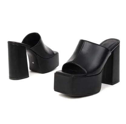 Women Slippers New Summer Hot Designer Wedges Slippers Chunky Platform Mules Sandals High Heels Beach Shoes Slides 34-43
