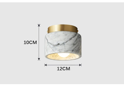 Nordic Marble Downlight Living Bedroom Room Decor Marble Ceiling Light Green White Stone Corridor Aisle Lamp