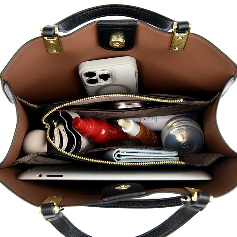 Genuine Brand Luxury Designer Women Bags High Quality Leather Shoulder Crossbody Messenger Tote Bag Large Handbag Purses