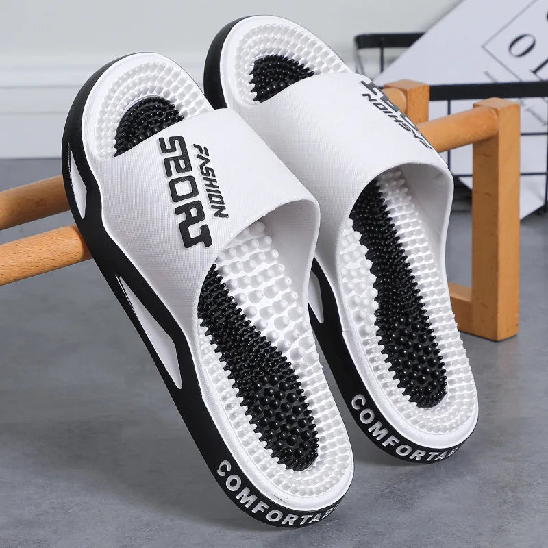 Couple massage slippers men's bathroom shower 2026 new acupoint foot therapy home indoor men's cool slippers summer