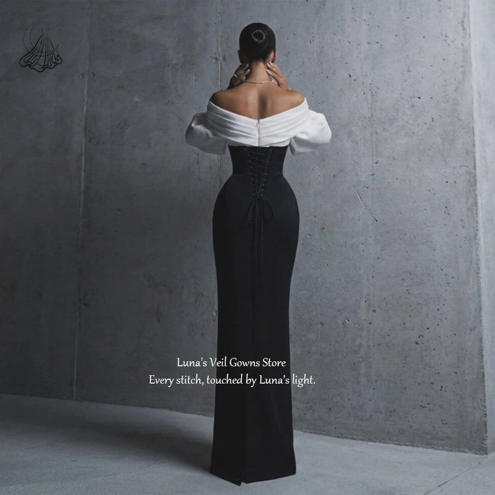 LunaV Contrast Color 2026 Prom Dresses Elegant Off The Shoulder Pleat Mermaid Long Evening Gown Formal Party Dress Customized