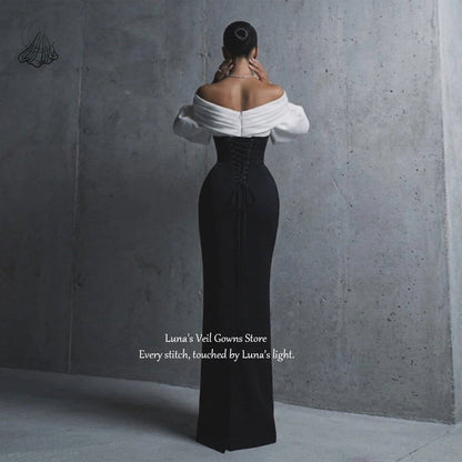LunaV Contrast Color 2026 Prom Dresses Elegant Off The Shoulder Pleat Mermaid Long Evening Gown Formal Party Dress Customized