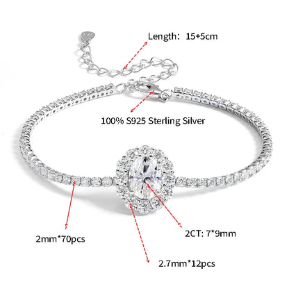 HORRIPAL D VVS1 All Moissanite Necklace for Women S925 Sterling Silver GRA Certified A Set Elegant Luxury Wedding Fine Jewelry