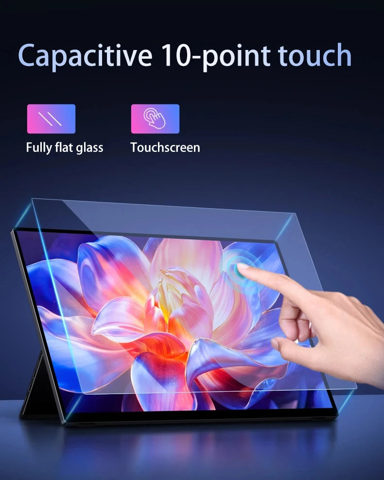 15.6" FHD Touchscreen Portable Monitor 13500mAh Battery 1920*1080P IPS 100%DCI-P3 Display For PC Laptop Macbook Phone PS4/5 Xbox