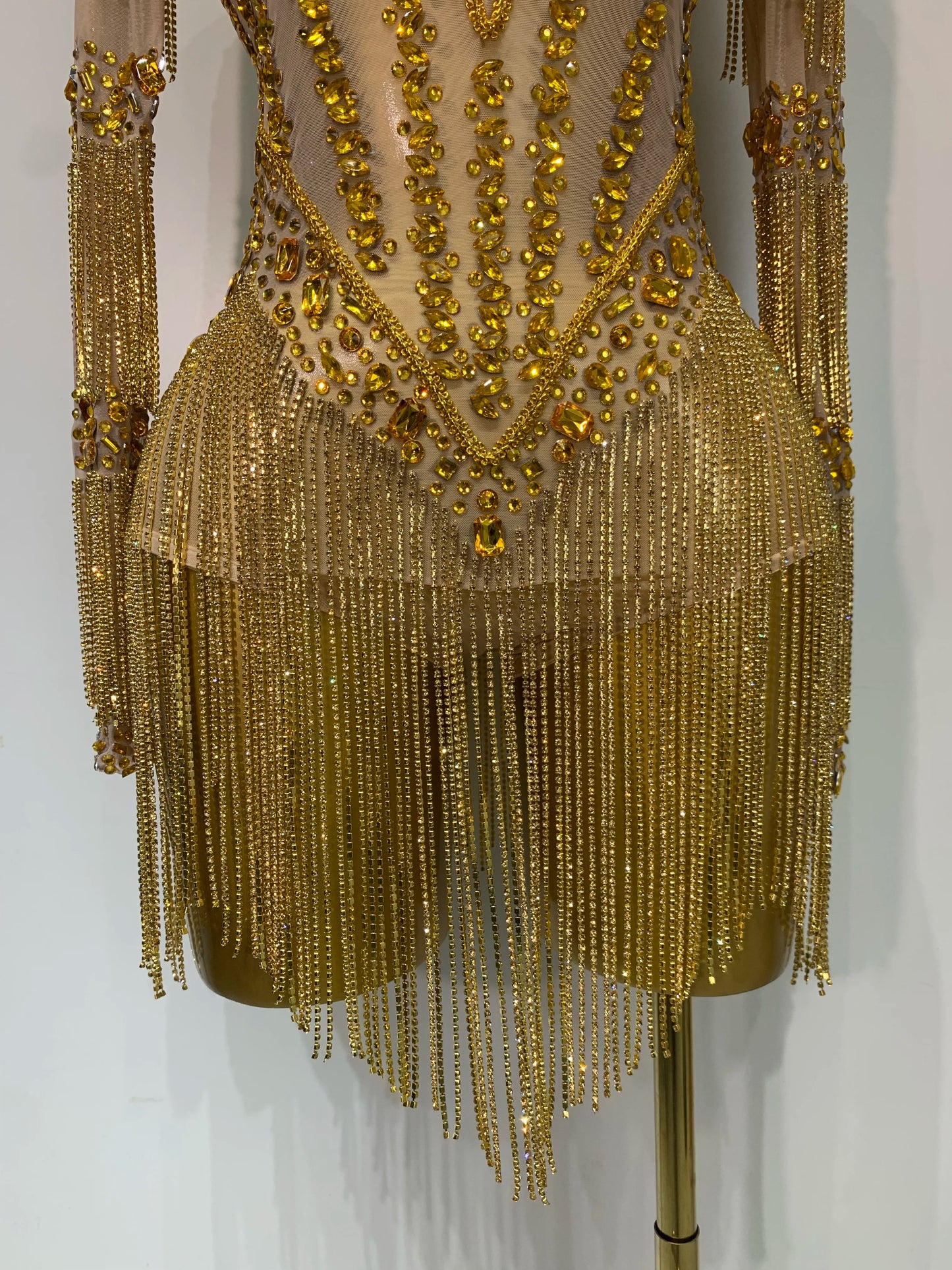 Women Sexy Mesh See Through Performance Dance Nightclub Rompers Singer Stage Outfit Sparkly Rhinestone Bodysuit Birthday Wear