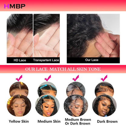 Glueless Lace Fronta Wigs Human Hair Afro Kinky Curly 500 Density 360/13x6 Hd Lace Frontal Wigs Human Hair Pre Plucked For Women