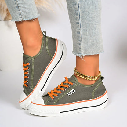 Fashion Candy Color New Casual Women's Sneakers 2026 New Solid Color Comfortable Thick Soled Shoes for Women Tênis Feminino
