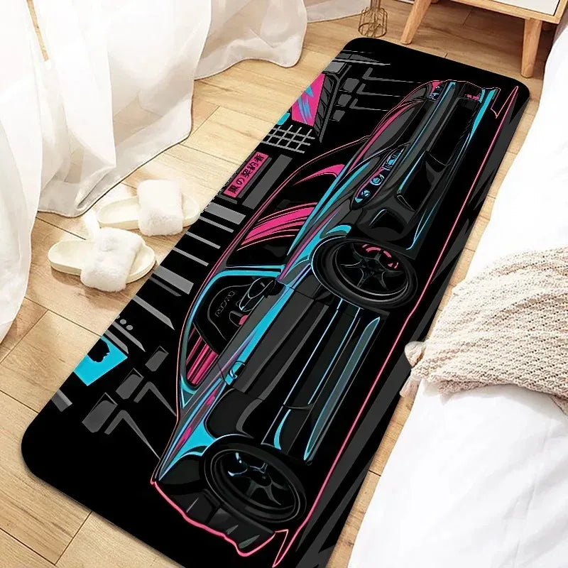 Window Blankets Corridor Aisle Floor Mats Cool Racing Carpet Non-Slip Soft Bedroom Bedside Rugs Home for Bedroom DecorationRugs