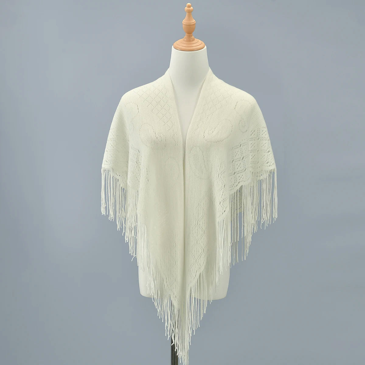 Knit Hollow Out Fake Collar Warm Tassel Shawl Scarf Fashion Pullover Lightweight Solid Knitted Large Scarfs Women Muffler Wrap