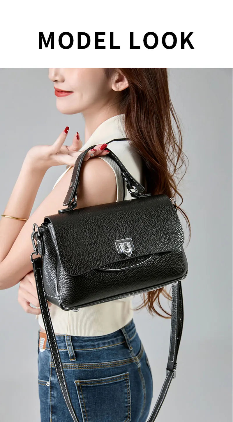 Genuine Leather Women's Bag Luxury Designer Crossbody Bags High Quality Cowhide Women Shoulder Bag Female Handbags M8863