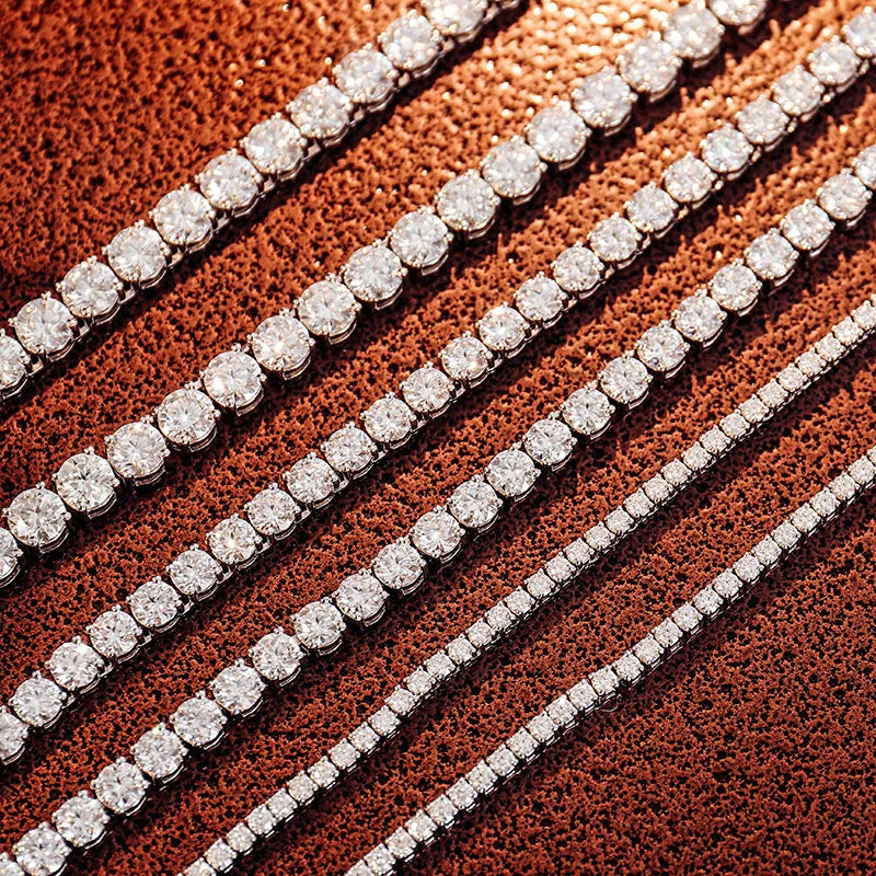 Provence Moissanite Necklace for Women Man Sterling Silver Link Chain 2/3/4/5/6 mm D Color VVS1 S925 Tennis Necklace for Ladies