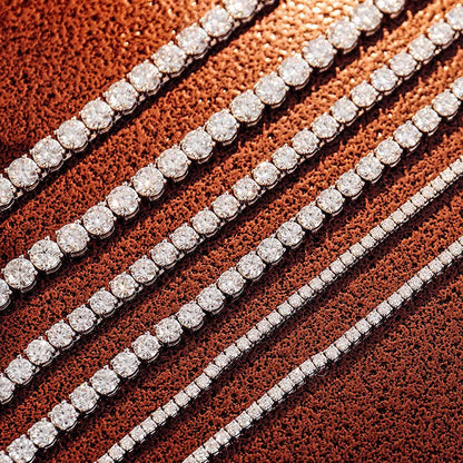 Provence Moissanite Necklace for Women Man Sterling Silver Link Chain 2/3/4/5/6 mm D Color VVS1 S925 Tennis Necklace for Ladies