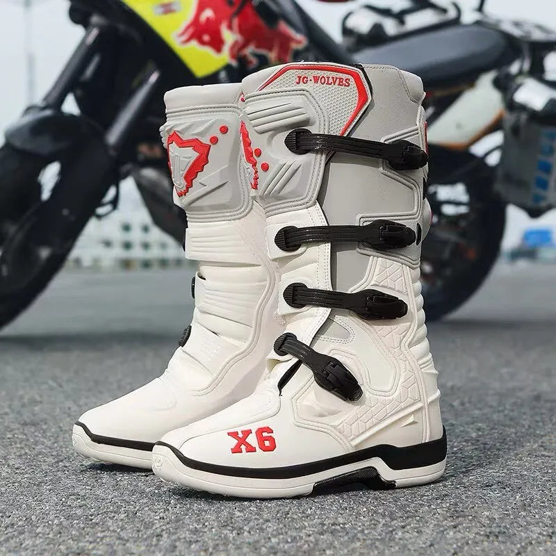 Motorcycle Boot Men Women Riding Mid-Calf Ankle Protective Shoes Motorbike Equipment Racing Rally Long Botas Motorcycle Boots