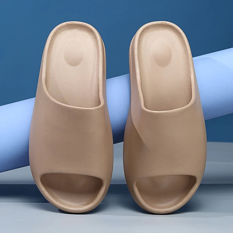 Summer Slippers Men Women Indoor EVA Soft Bottom Sandals Open Toe Trend Slides Beach Shoes Slippers Home Shoes Size 35-46