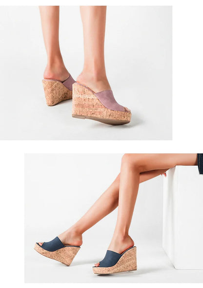 11CM Super High Heels Platform Sandals Women Wedges Open Toe Shoes Ladies Summer Slip On Slippers Beach Slides Femmes Sandalias