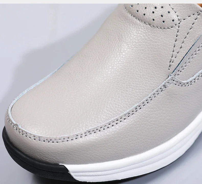 Women Flats Platform Loafers Ladies Elegant Genuine Leather Moccasins Shoes Woman Spring Round Toe Slip On Casual Women's Shoes