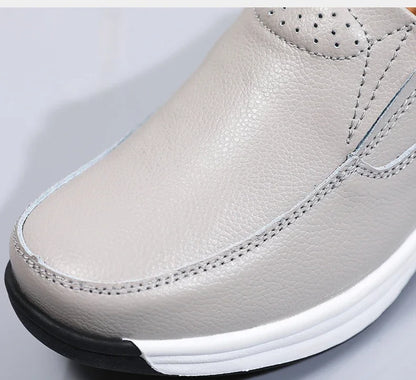 Women Flats Platform Loafers Ladies Elegant Genuine Leather Moccasins Shoes Woman Spring Round Toe Slip On Casual Women's Shoes