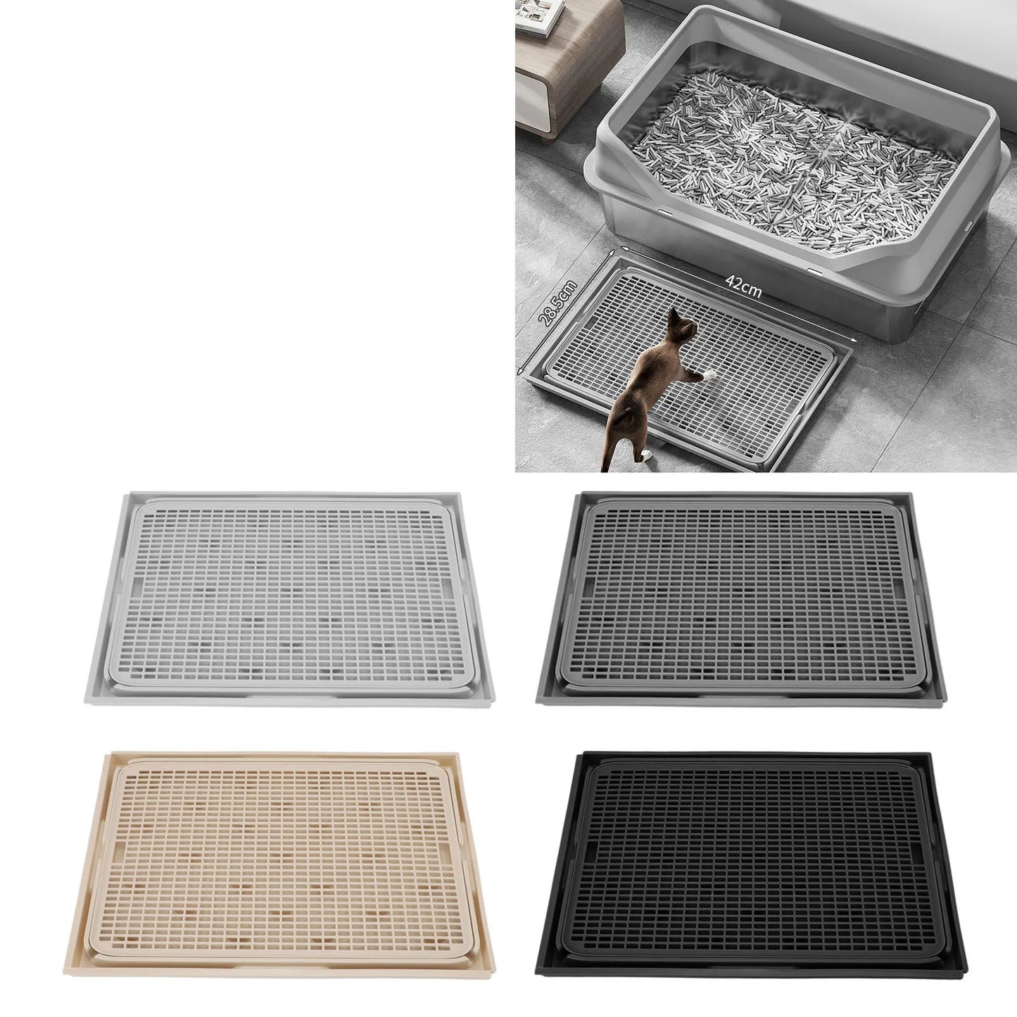 Kitty Litter Mat Cat Litter Mat Spacious Double Layer Washable Anti Slip Bottom Cat Litter Box Mat Cat Litter Catcher Mat