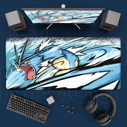 Gaming Anime P-Pokemons Gyarados Mousepad Large Non-slip Rubber Mouse Pad Gamer XXL 900x400mm Pc Keyboard Desk Mouse Mat Carpet