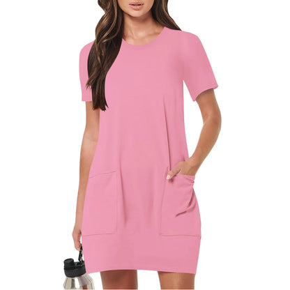 Women's Elegant Dresses Fashionable Solid Color Dress Casual Holiday Sports Short Dresses Long One-Piece Dress Gown vestidos