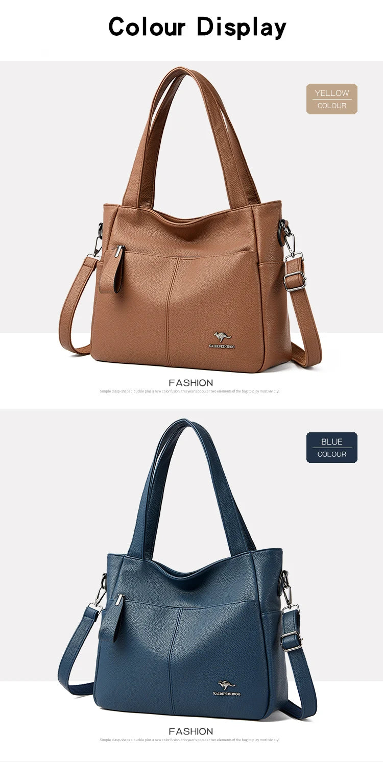 High Quality Soft Leather Shoulder Crossbody Bags For Women Large Capacity Luxury Bag Brand Designer Casual Handbag Sac A Main