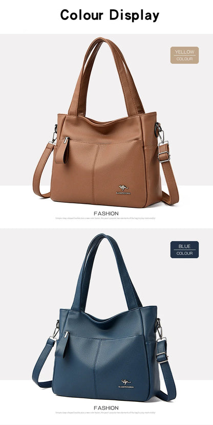 High Quality Soft Leather Shoulder Crossbody Bags For Women Large Capacity Luxury Bag Brand Designer Casual Handbag Sac A Main