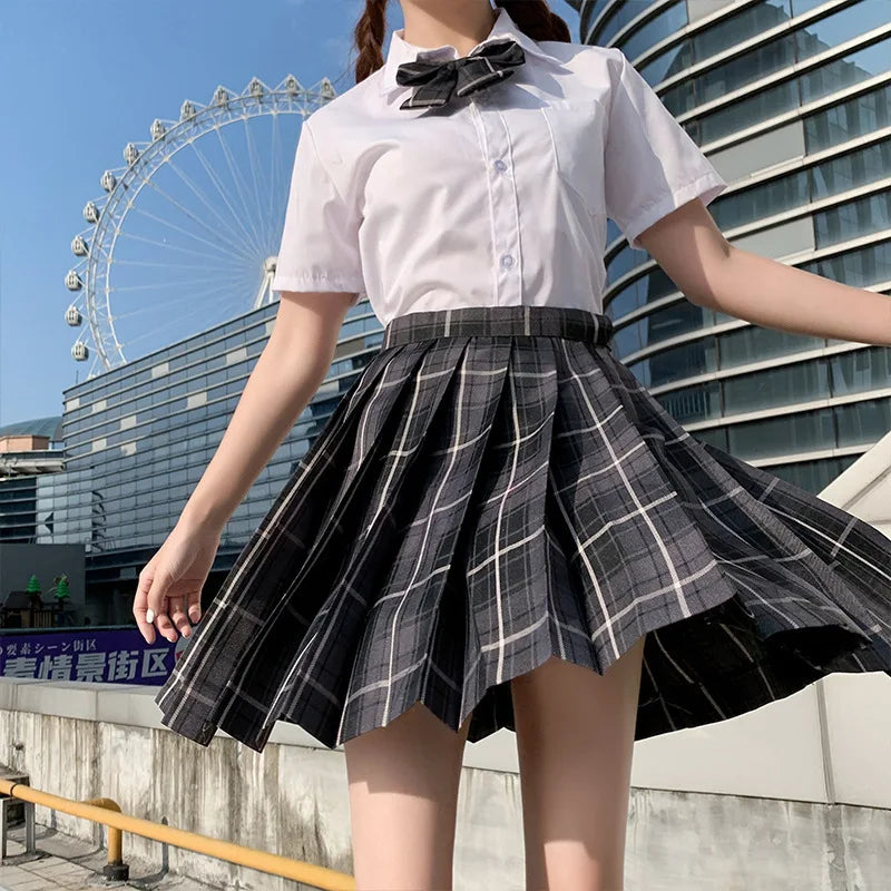Japanese Bow Tie Skirt Set Student Pleated Skirt Jk Uniform Korean School Sexy Girl Preppy Style Seifuku Japanese School Uniform
