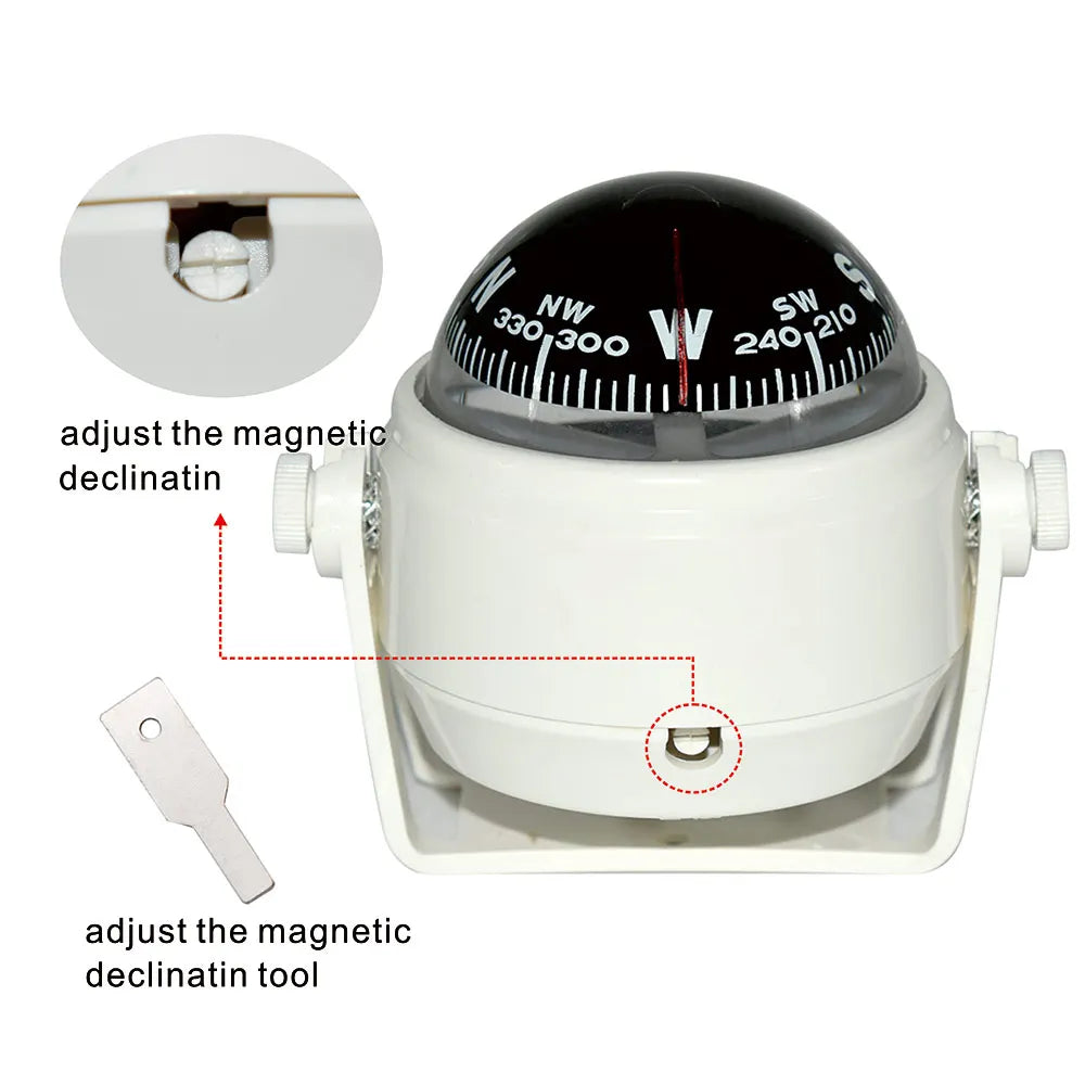 HD Waterproof ABS Multi-Purpose Sea Navigation Bracket Mount Compass LED Digital For Marine Boat Caravan Car Truck White Black