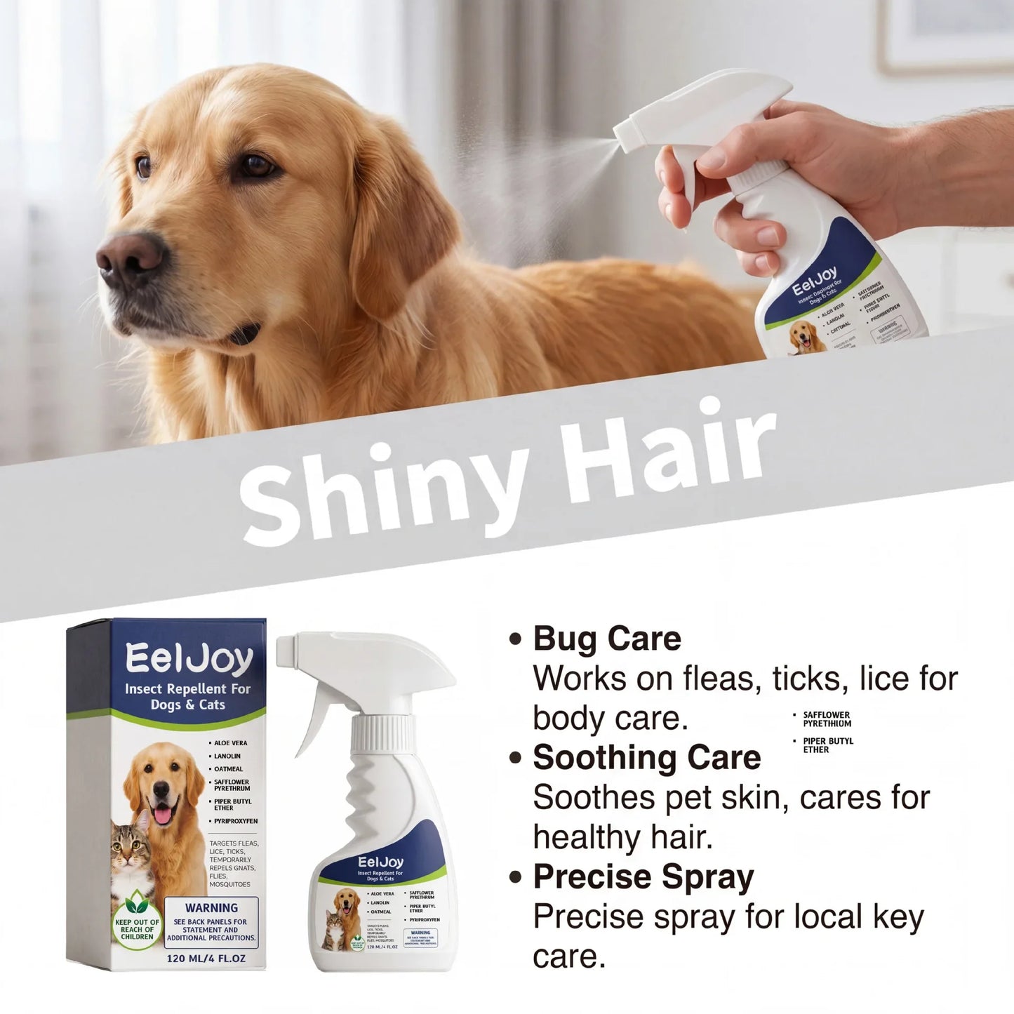 Pet Flea Tick Repellent For Dogs Cats Daily Pest Control Soothing Gentle Care External Parasite Treatment Pet Supplies