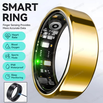 2026 New Smart Ring GPS Motion Modes Remote Control Camera Heart Rate Blood Oxygen/Pressure Outdoor Sports Waterproof Smartring