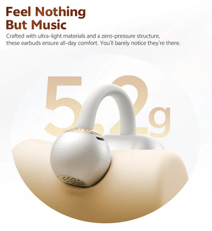 QCY CT06 Clip On Earbuds Crossky C50 Open Ear Wireless Bluetooth 6.0 Headphones with 4 Mic 35H Earbuds Comfortable for Running