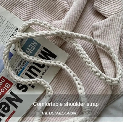Hollow-out Woven Crochet Small Crossbody Phone Bag Women Fashion Solid Color Lightweight Braided Shoulder Handbag Crossbody Bags