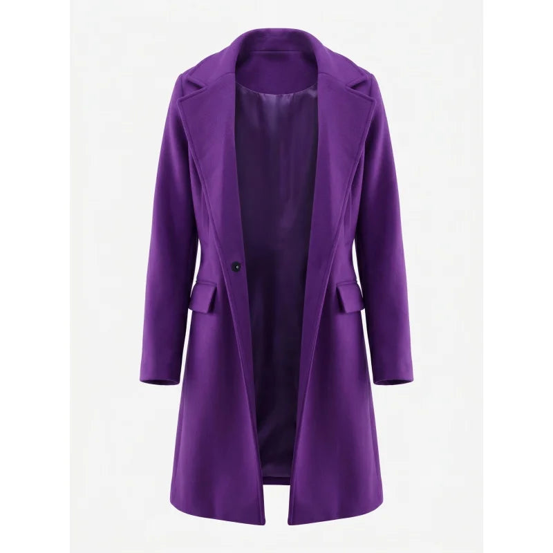 Women’s Winter Jacket Single-button Long Coat Warm Elegant Streetwear Wool-Blend Jacket Womens Casual Wear Female Winter Jackets